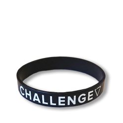 Challenge fekete színű szilikon karkötő