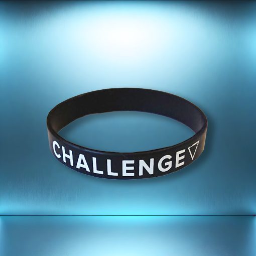 Challenge fekete színű szilikon karkötő