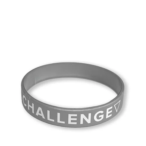 Challenge ezüst színű szilikon karkötő
