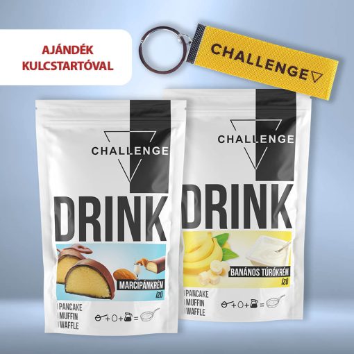 Challenge Drink DUO - Marcipánkrém-Banános túrókrém ajándék kulcstartóval