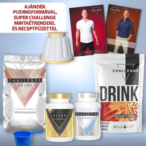 Challenge Start+ csomag ajándék mintaétrend, receptfüzet és pudingforma