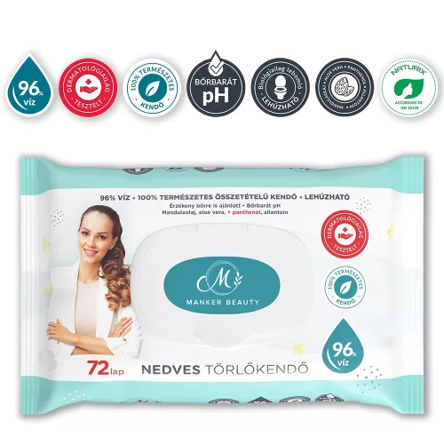Manker Beauty nedves törlőkendő