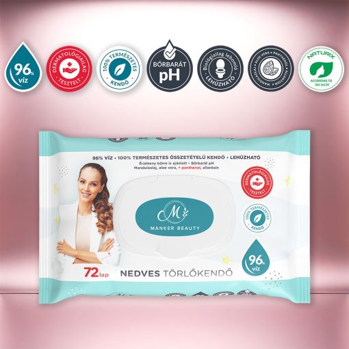 Manker Beauty nedves törlőkendő