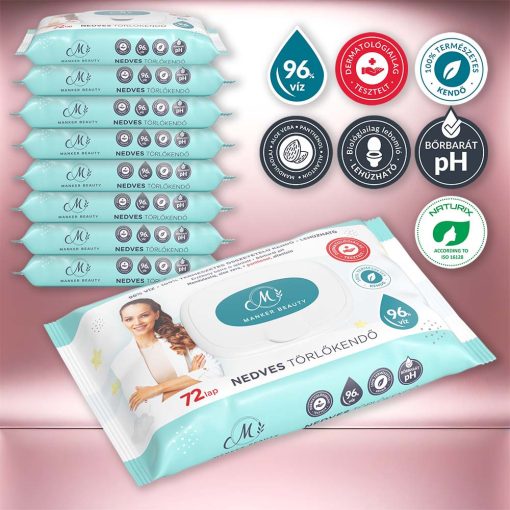 Manker Beauty nedves törlőkendő 8-as csomag