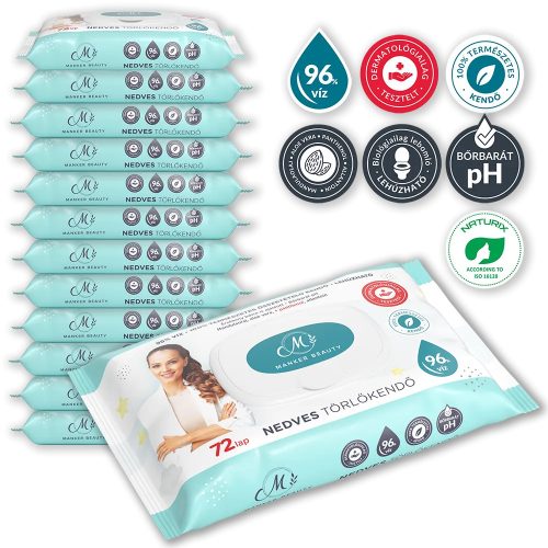 Manker Beauty nedves törlőkendő 12-es csomag