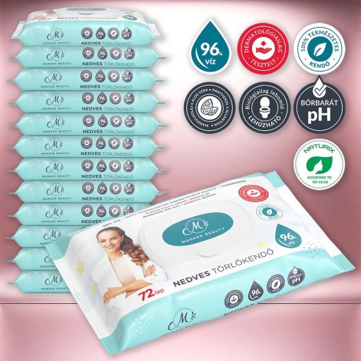 Manker Beauty nedves törlőkendő 12-es csomag