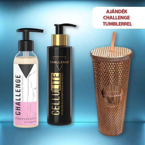 Challenge bőrvarázs csomag ajándék aranyszínű Tumblerrel